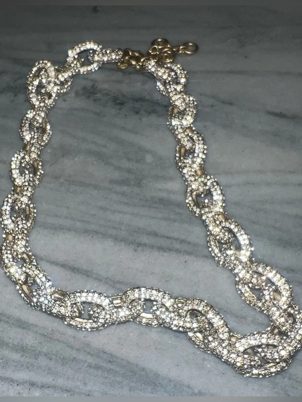 J. Crew Two-Tone Pave Crystal Link Necklace-NWOT• GIFT IDEA 🎁 GREAT DEAL!